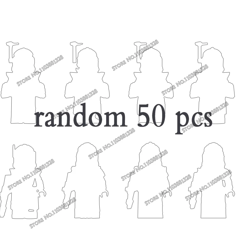 Zufällige 50 Stück Action-Minifiguren Bausteine Film-Bausteine Produktreihe Beliebte Spielzeuge Kinderparty Ostern Geburtstag