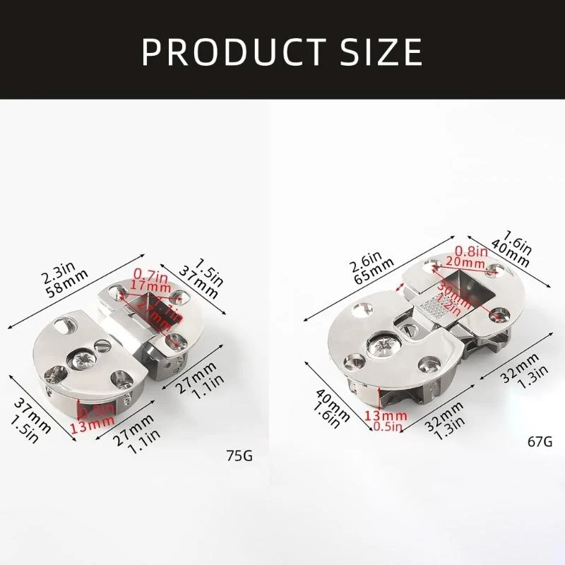 

90 Degree Page Turning Axes Cabinet Door Concealed Flat Hinge Hardware JOMD