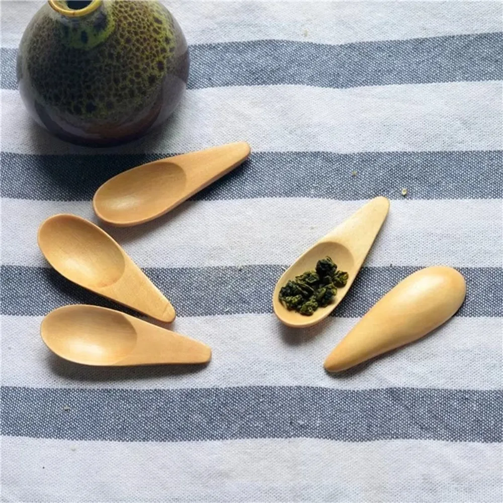 Practical Wood Tea Spoon Mini 7X2.5cm Condiment Scoop Flatware Kitchen Gadgets