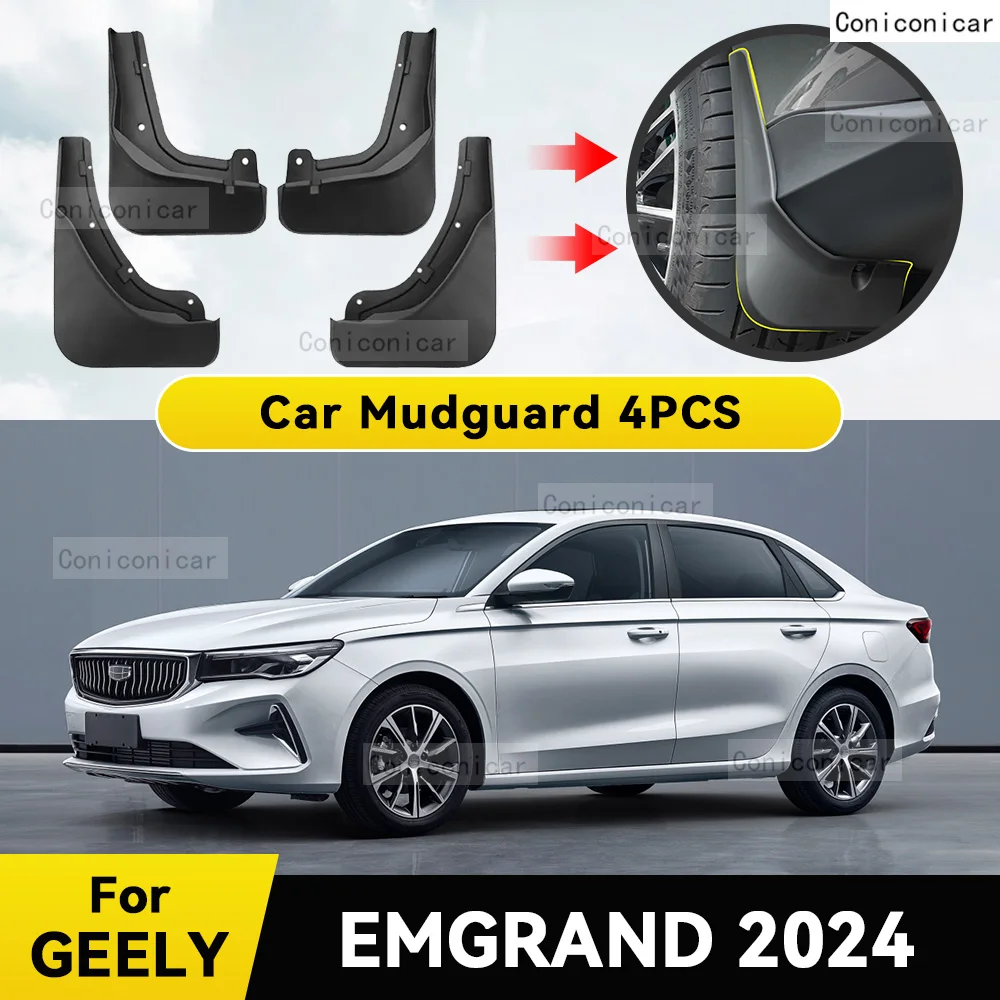 

Автомобильные брызговики для GEELY EMGRAND 2024, брызговики, передние и задние колеса, 4 шт., автоаксессуары
