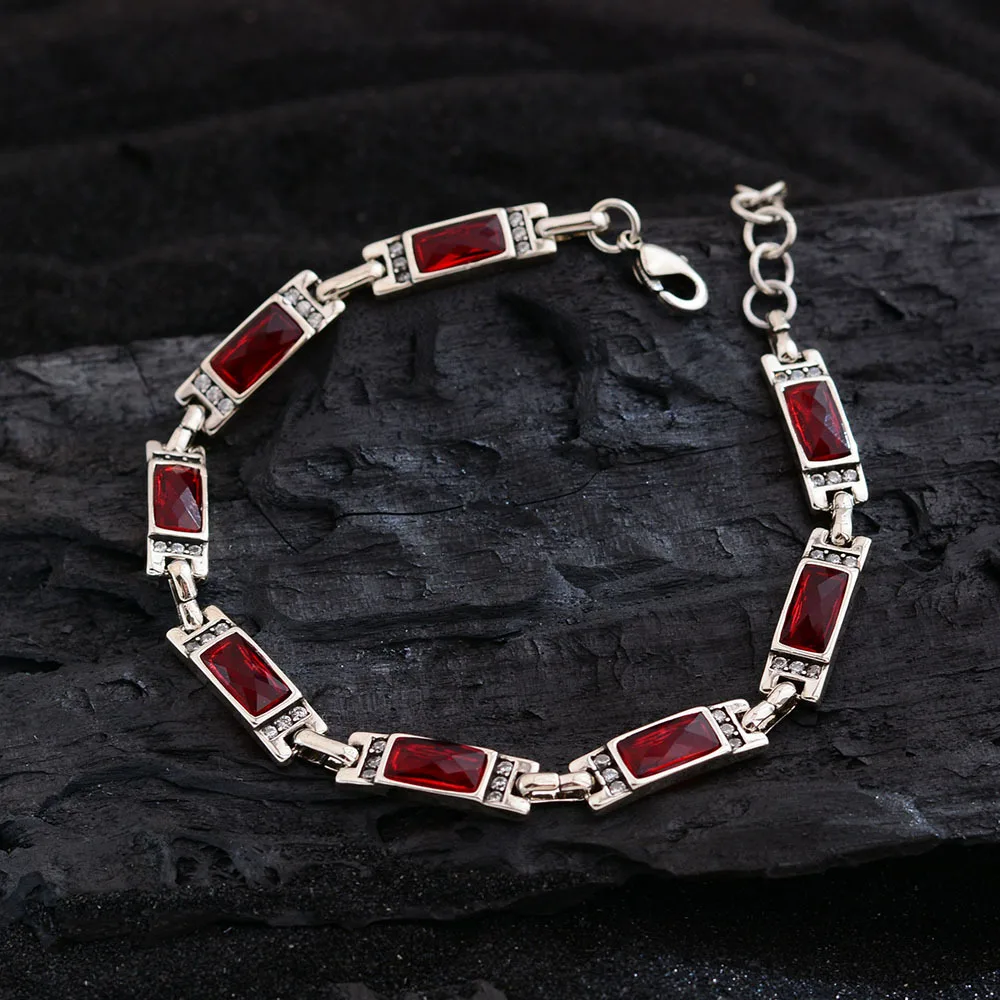 New Arrival Trendy Shiny CZ Zircon Star Retro Thai Silver Ladies Charm Bracelet Jewelry For Women Birthday Gifts Cheap No Fade