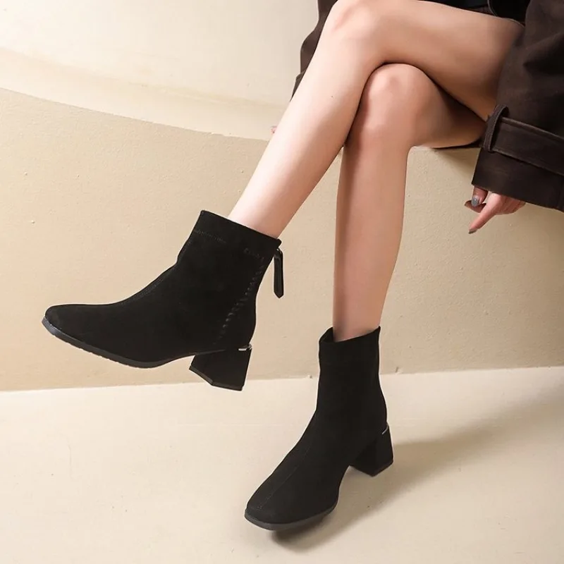 New Women's Boots Autumn Luxury Elegant Casual Short Shoes Women's Low Heel Comfortable Short Shoes for Women Plus Size 41 42 43