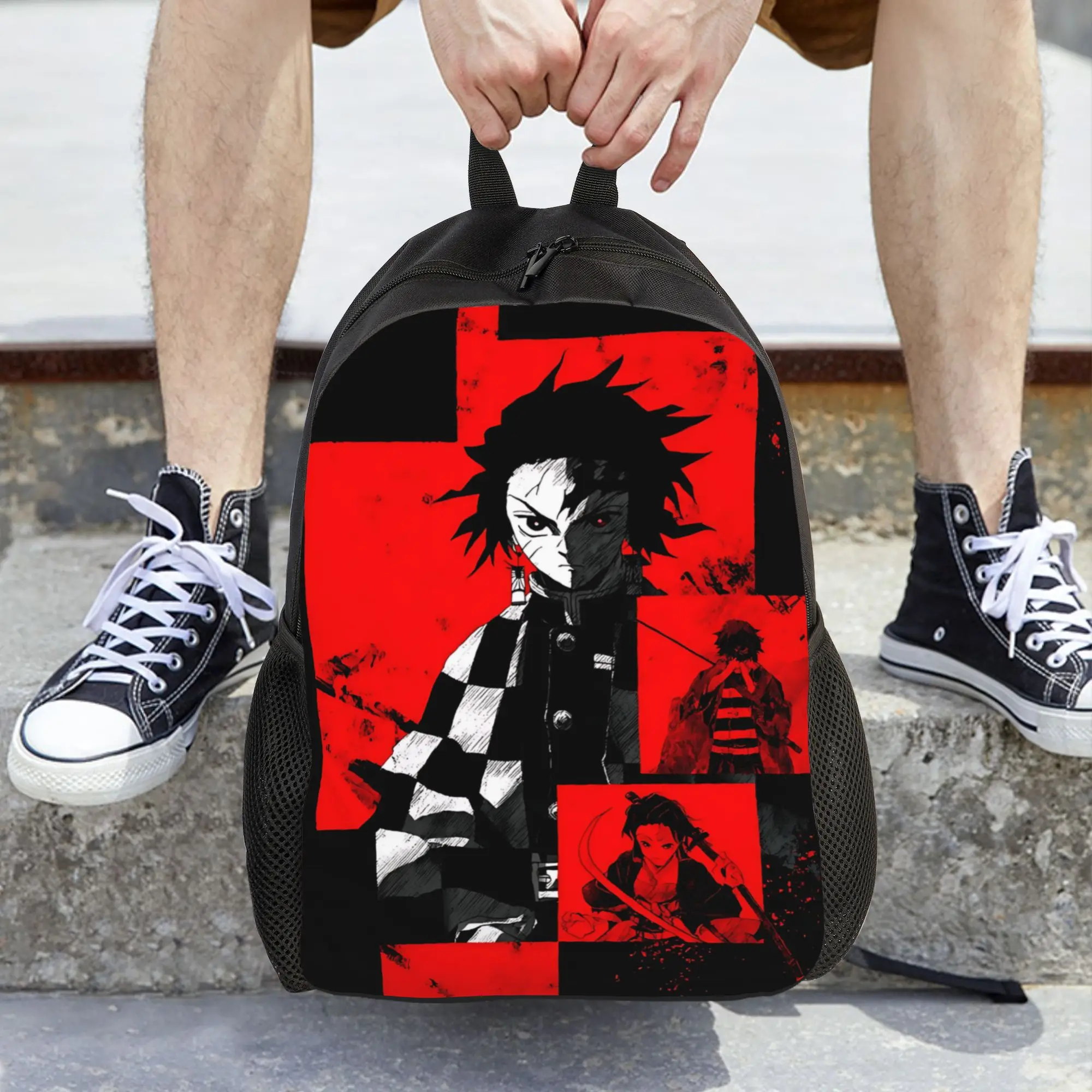 Fashion Halloween Demon Slayer Backpacks Its Bag  mochila Work Office Retro Washable Rucksack