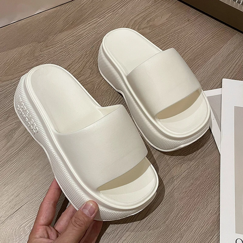 

Summer Thick Bottom New Beach Fashion Cool Slippers for Women Casual Outdoor Non Slip Comfortable Height Increasing EVA Slippers