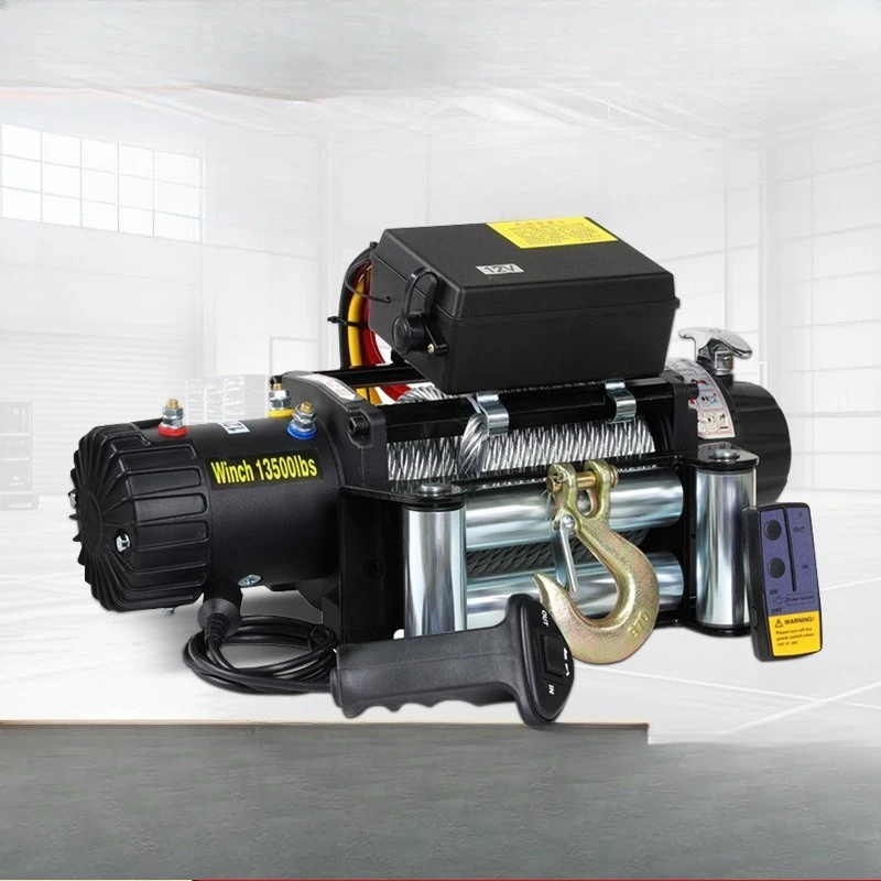 Electric winch 12V24V36V48V vehicle off-traction 3000 pounds handle remote control motor winch