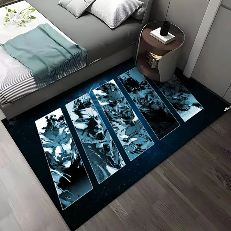 15 Sizes game Metal Gear Solid Pattern Rug for Bedroom Living Room Anime Carpets for Girl Room Floor Mat Home Decor Non-Slip Rug