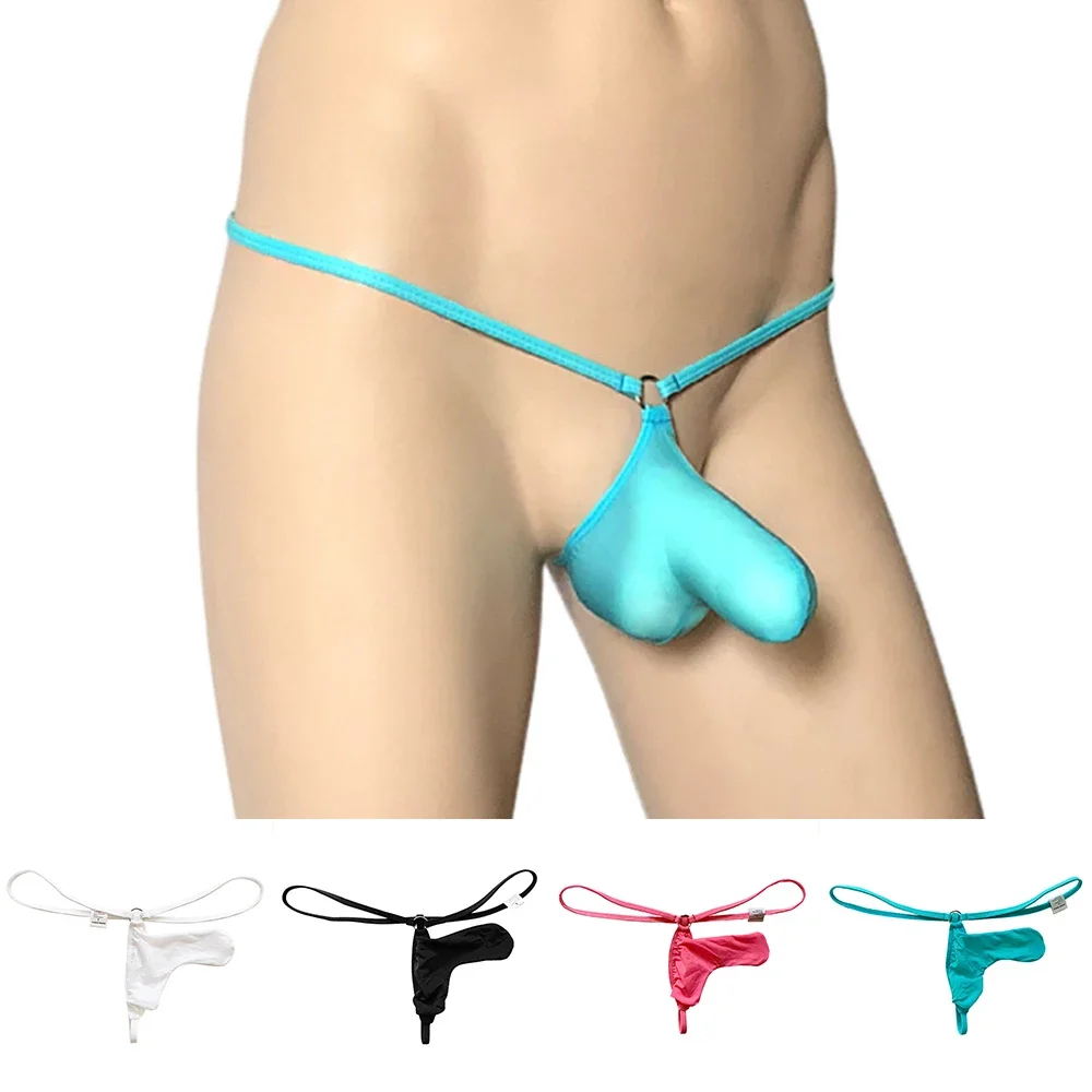 Men Mesh Ice Silk Elephant Nose Men's Triangular Panties Stretch Gay Sissy Bulge Pouch Thong Breathable Knickers Erotic Briefs