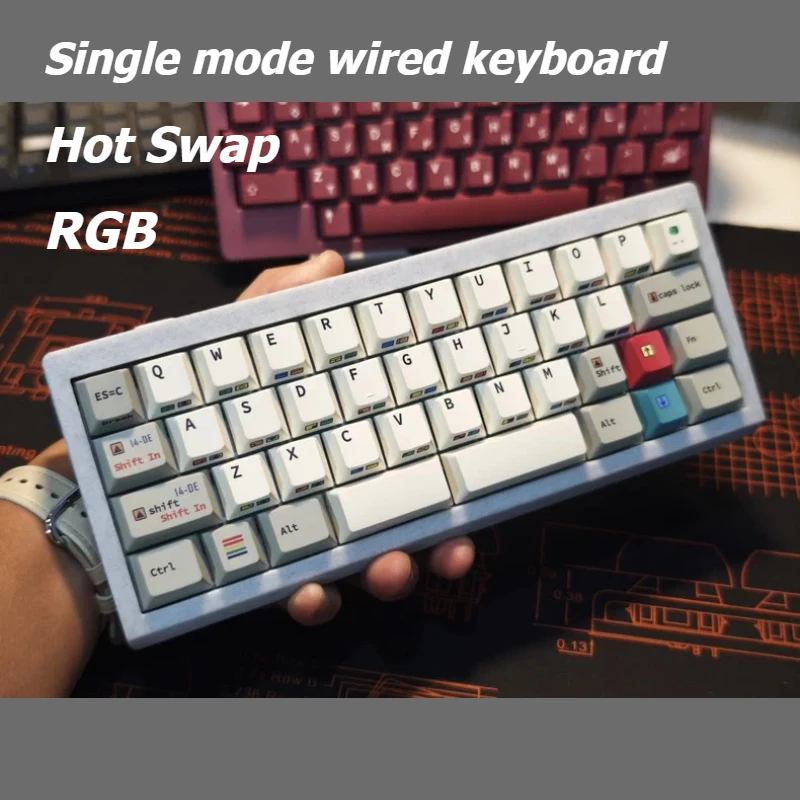 

40%layout Mini Minor Keyboard Kit Customized Wired Single-mode Hot Swap RGB Support QMK VIAL E-sports Gaming Office Keyboard