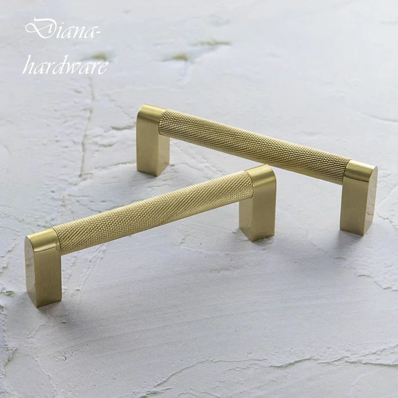 Solid Brass Knurled/Textured Wardrobe Wine Cabinet Door Handle Drawer Pulls Kitchen Cupboard Pulls Furniture Handle Hardware