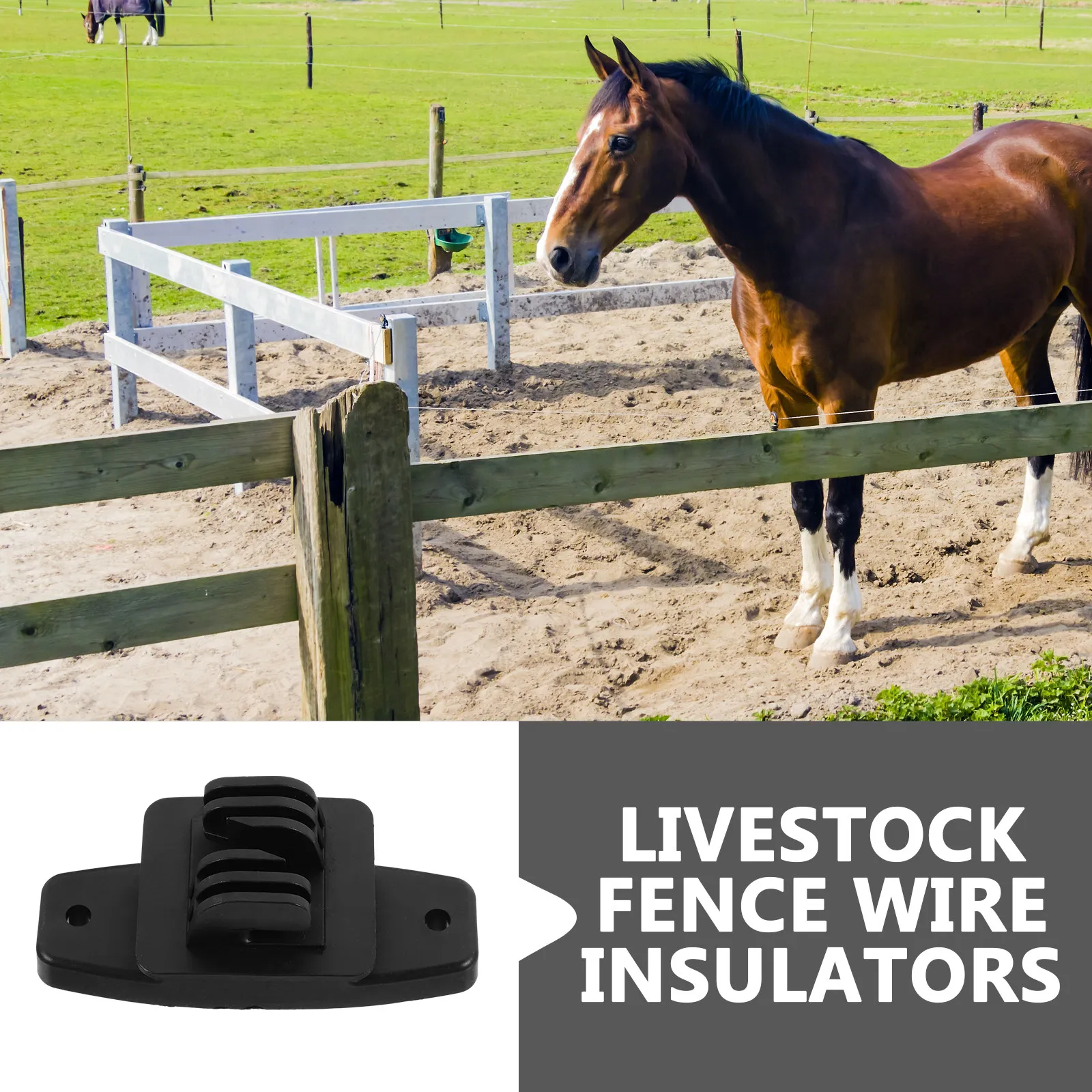 50Pcs Farm Electric Fence Insulators Smooth Hard PP Material Replacement Wire Holding Insulators for Cattle Fencing DIY Farm
