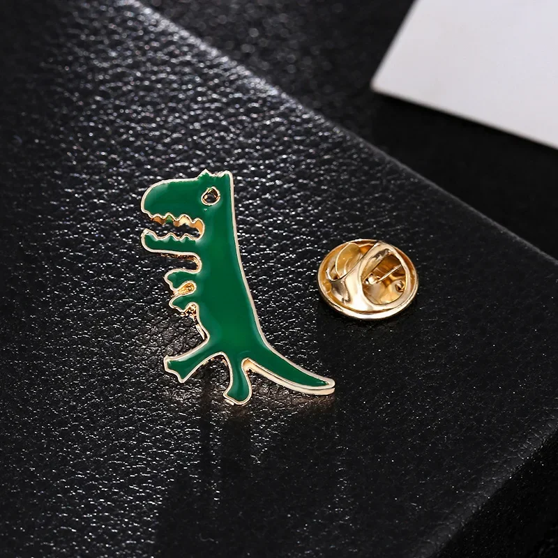 Cute Cartoon Green Dinosaur Animal Drip Oil Brooch Funnr Badge Bag Lapel Fashion Jewelry Gift Accessory Decoration for Friends