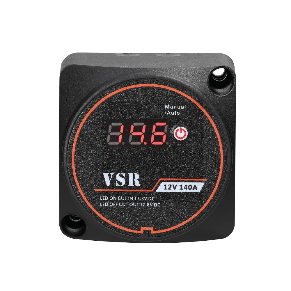 Nylon Voltage Sensitive Relay Black 125A Continuous Current Dual Battery Isolator DC12V Working Voltage DC12.8V Cut-Out