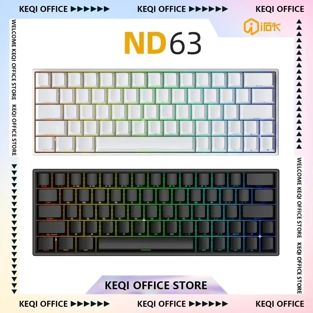 Irok ND63 Pro interruptor magnético teclados mecánicos RGB intercambio en caliente e-sports teclado con cable personalizar Pc para accesorios de juego regalos