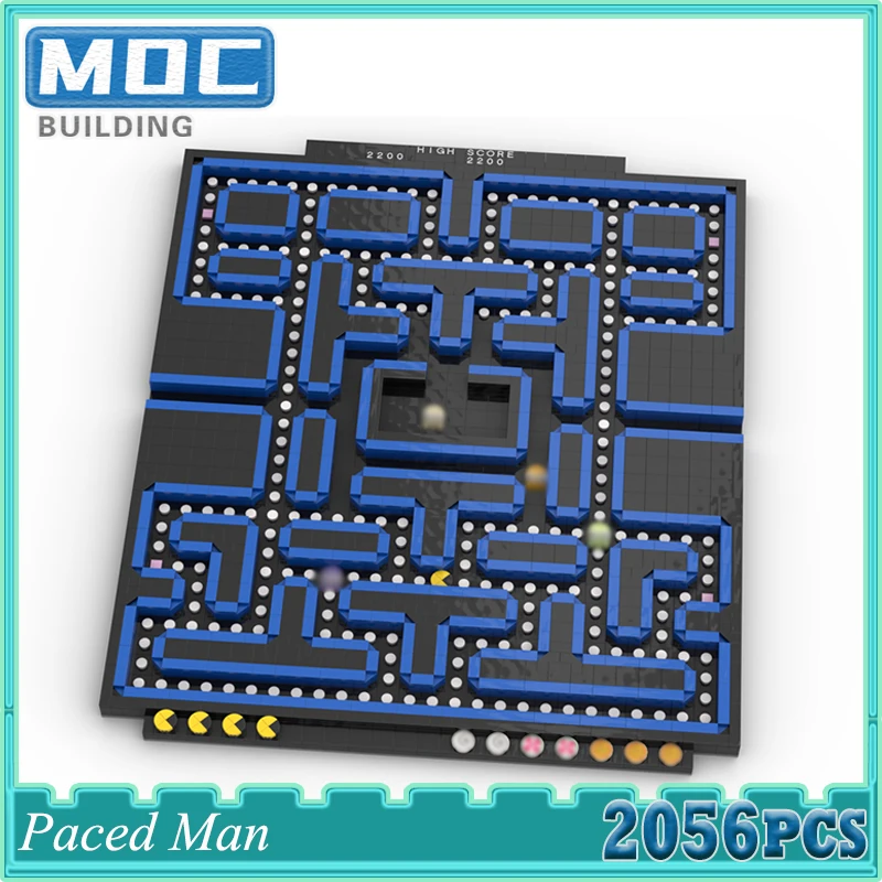 Classic Childhood Memory Building Blocks Classic Pacman Arcade Game First Level Assembled DIY Bricks Model Kids Toy Holiday Gift