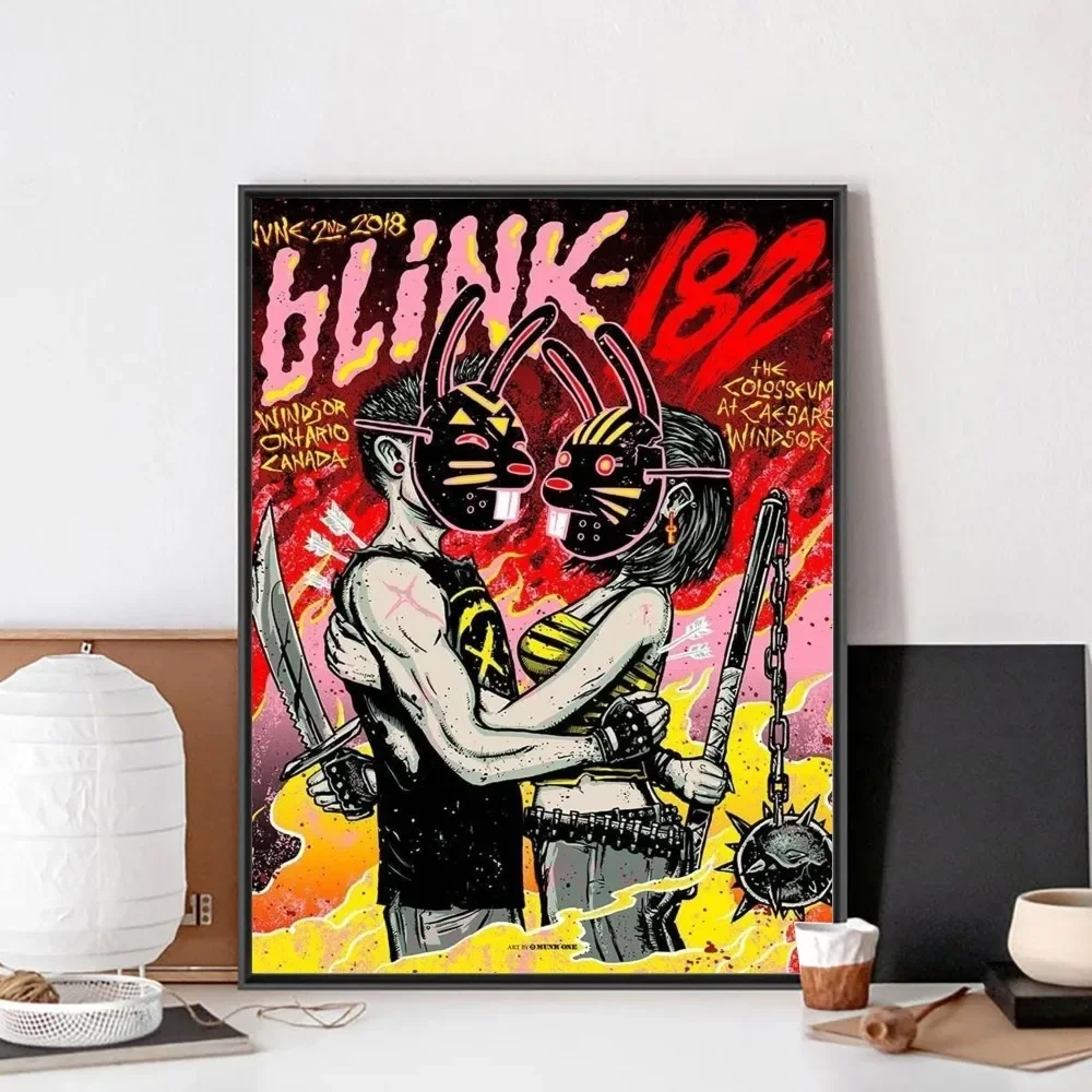 Blink 182 Rock Band Poster No incorniciato Poster Kraft Club Bar Paper Vintage Poster Wall Art Painting Bedroom Study Stickers