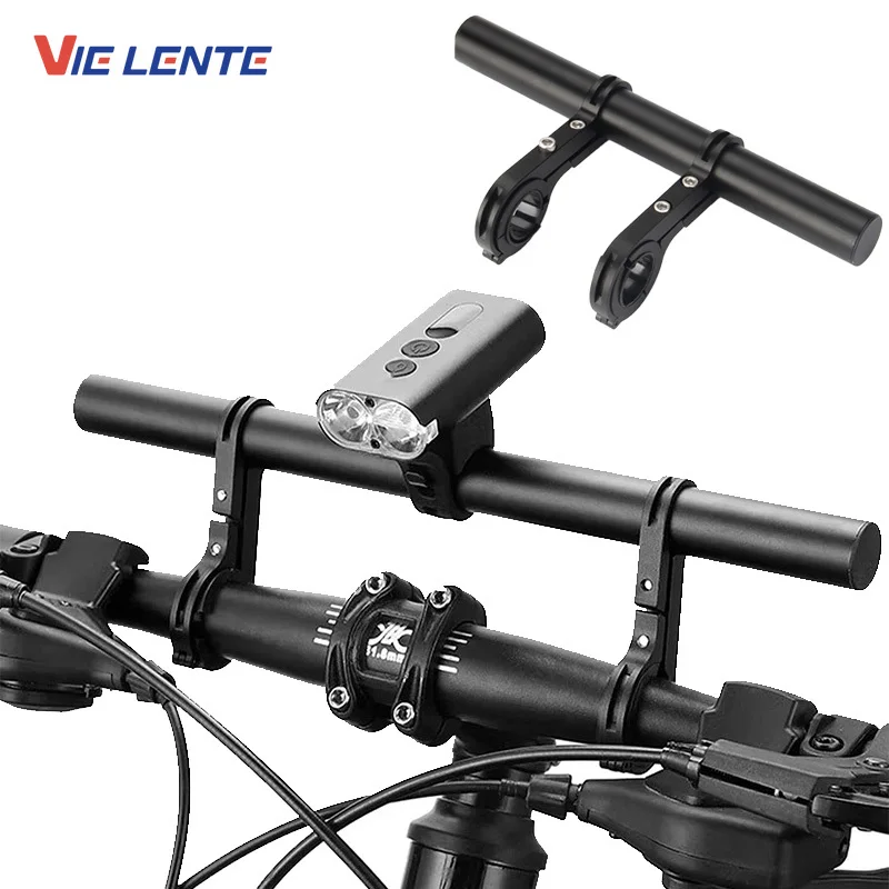 Bicycle Handlebar Extended Bracket Bike Mount Bar Computer Holder Support Rack Alloy Stand Double Frame Bicycle Clip