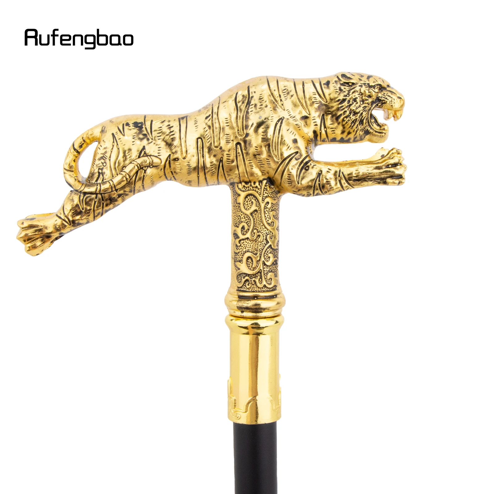 Bastón decorativo de tigre dorado a la moda, bastón para caminar Cospaly, varita de mazza de Halloween, bastón para actuación en escenario, 90cm