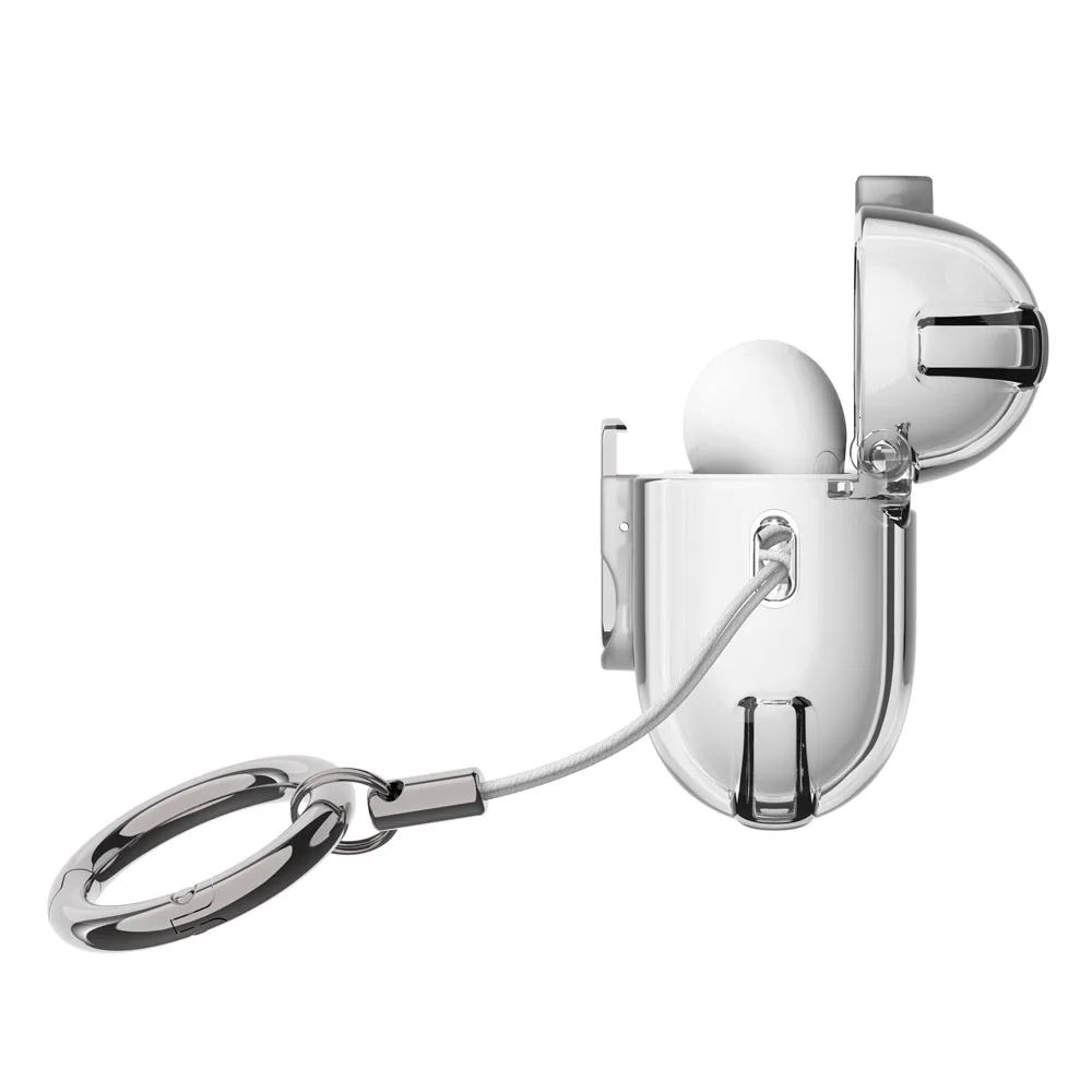 Shockproof Transparent Case For AirPods 1 2 Pro 3 4 Pro2 AirPod Pro 2nd Cover Earbuds Accessories With Switch Lock with Keyring
