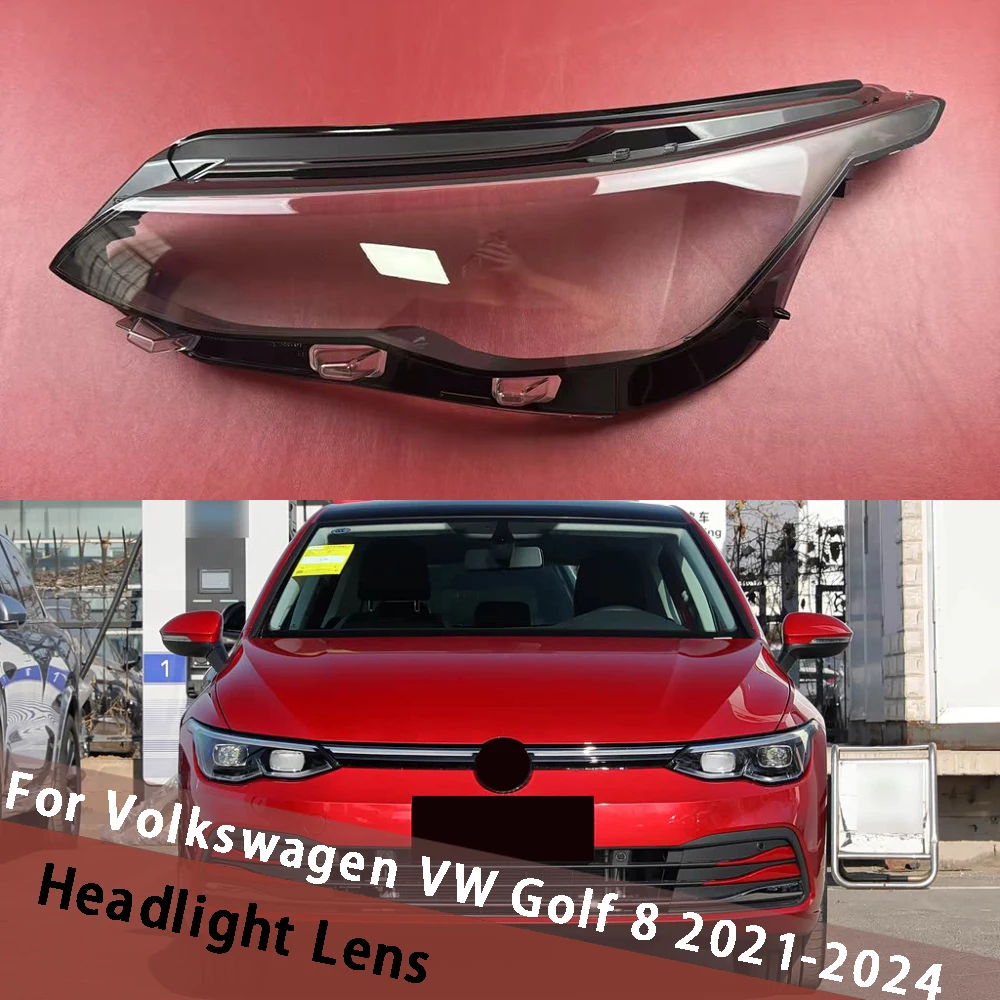 

For Volkswagen VW Golf 8 2021 2022 2023 2024 (Low) Car Headlight Cover Clear Headlamp Shell Housing Lamp Shade Lens Replace