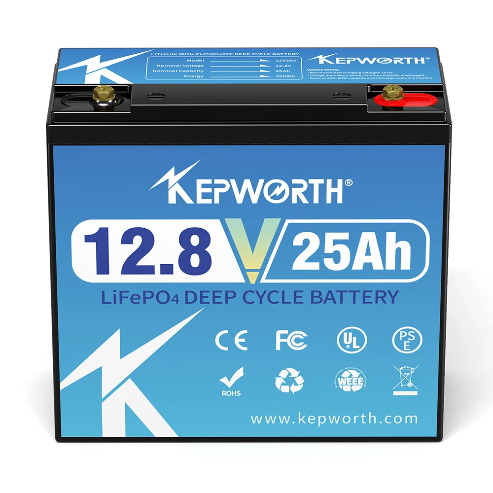 KEPWORTH LifePo4 Battery 12v 6Ah 10Ah 12Ah 20Ah 25Ah 30Ah Built-in BMS 12V LiFePo4 Rechargeable Supply Run in Series or Parallel