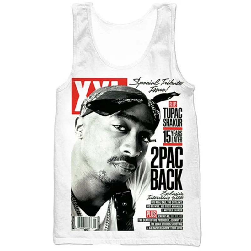 Drake 2PAC Kids Mens Summer Sleeveless Rapper Series Hip-Hop 3D Printing Vest Fashion Streetwear Tshirts Fashion T-shirt Tops