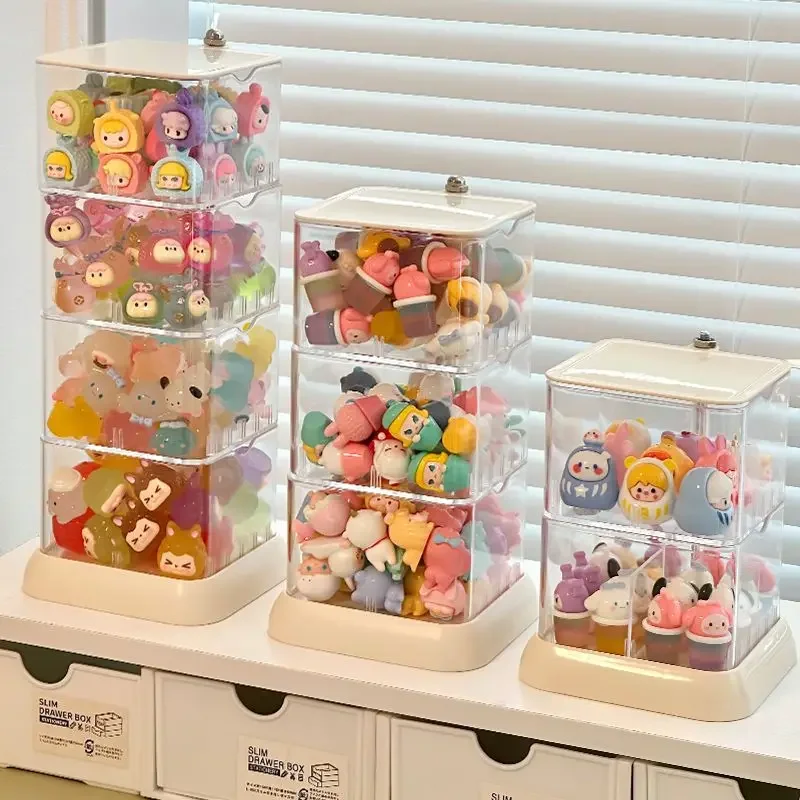 

Cuteness Display Stand Blind Box Storage Box Acrylic Transparent Dolls Organizer Dustproof Small Handmade Figures Cabinet