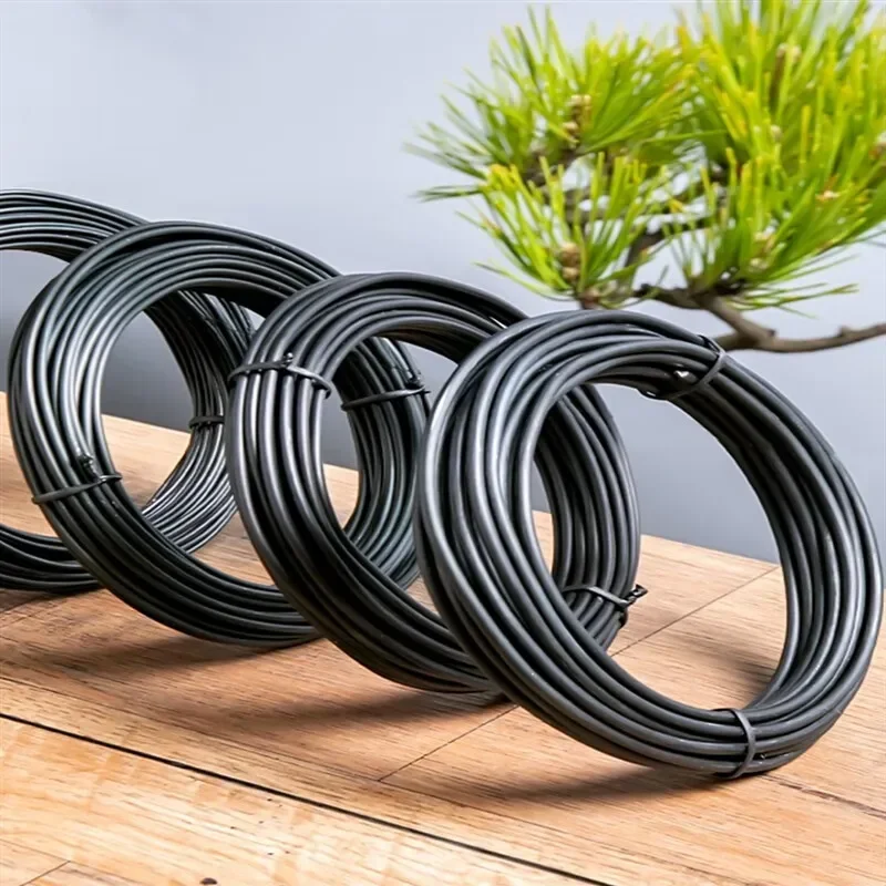 0.8mm 1.5mm 2.5mm 3.0mm 3.5mmx5meters Black Bonsai Wire Anodized Aluminum Bonsai Training Wire Garden DIY Tools for Plant Shapes