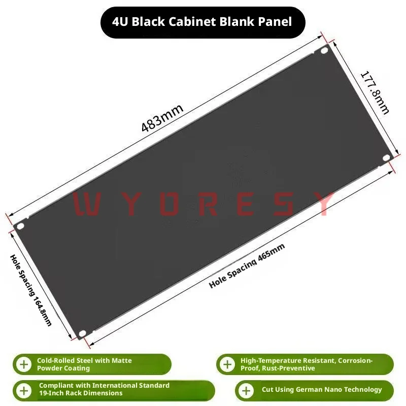 19 Inch Server Network Cabinet Metal Blank Panel 1U/2U/3U/4U Optional Thickened Dustproof Rack Baffle With Pre Drilled Mount