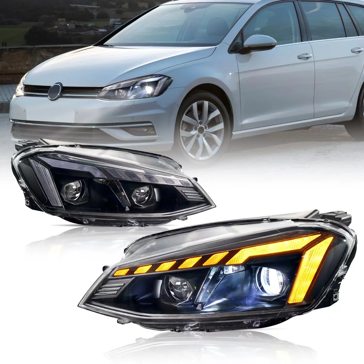 Car Lights for Golf 7 2013-2017 MK7 Golf7 LED Auto Headlight Assembly LHD RHD Upgrade Audi Design Signal Lamp Car Accessories