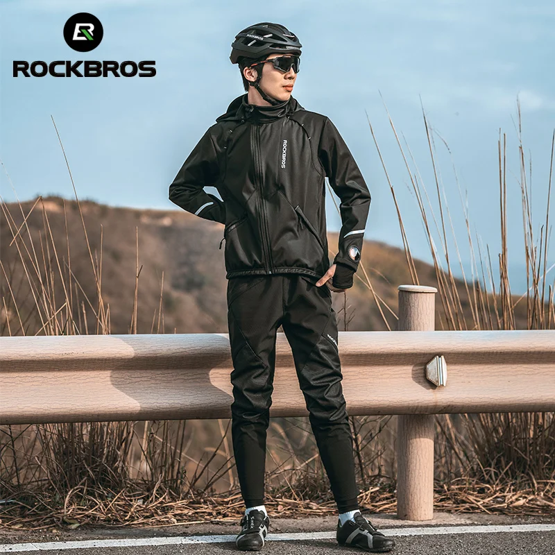 ROCKBROS zimowe spodnie rowerowe wiatroszczelne utrzymuj ocieplacz odblaskowe długie spodnie rowerowe unisex sportowe MTB szosowe spodnie rowerowe