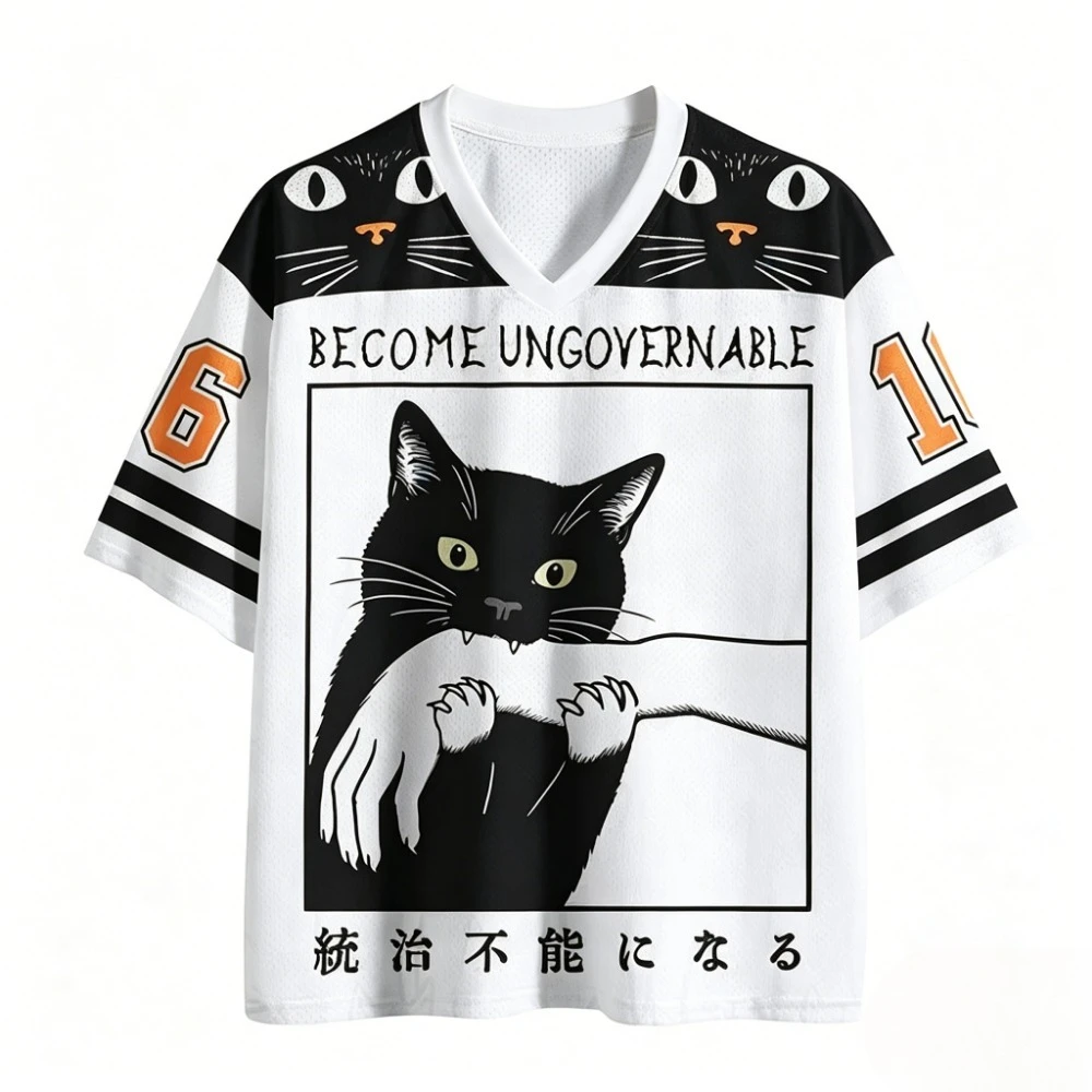 Amerikanisches Retro-T-Shirt mit lustigem Cartoon-Muster, 3D-Druck, atmungsaktiv, schnell trocknend, für Männer und Frauen, V-Ausschnitt, Outdoor, Straßensport, Eltern-Kind-Kleidung – Detail 5