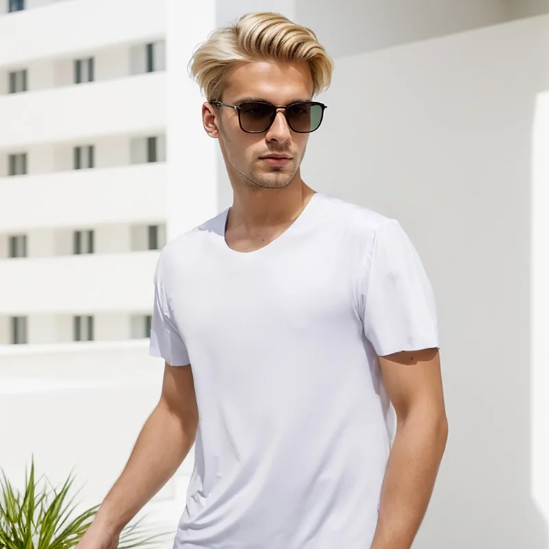 1pc Herren Sport T-Shirt ultra dünn, atmungsaktiv, haut freundlich, komfortabel, Fitness, Laufen und Bewegung