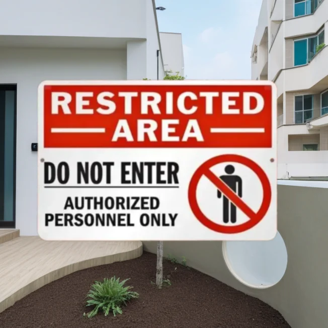 CIFBUY Modern No Entry Aluminum Wall Art 8x12 Inch Waterproof Rustproof Metal Decor for Home Garage Yard Man Cave
