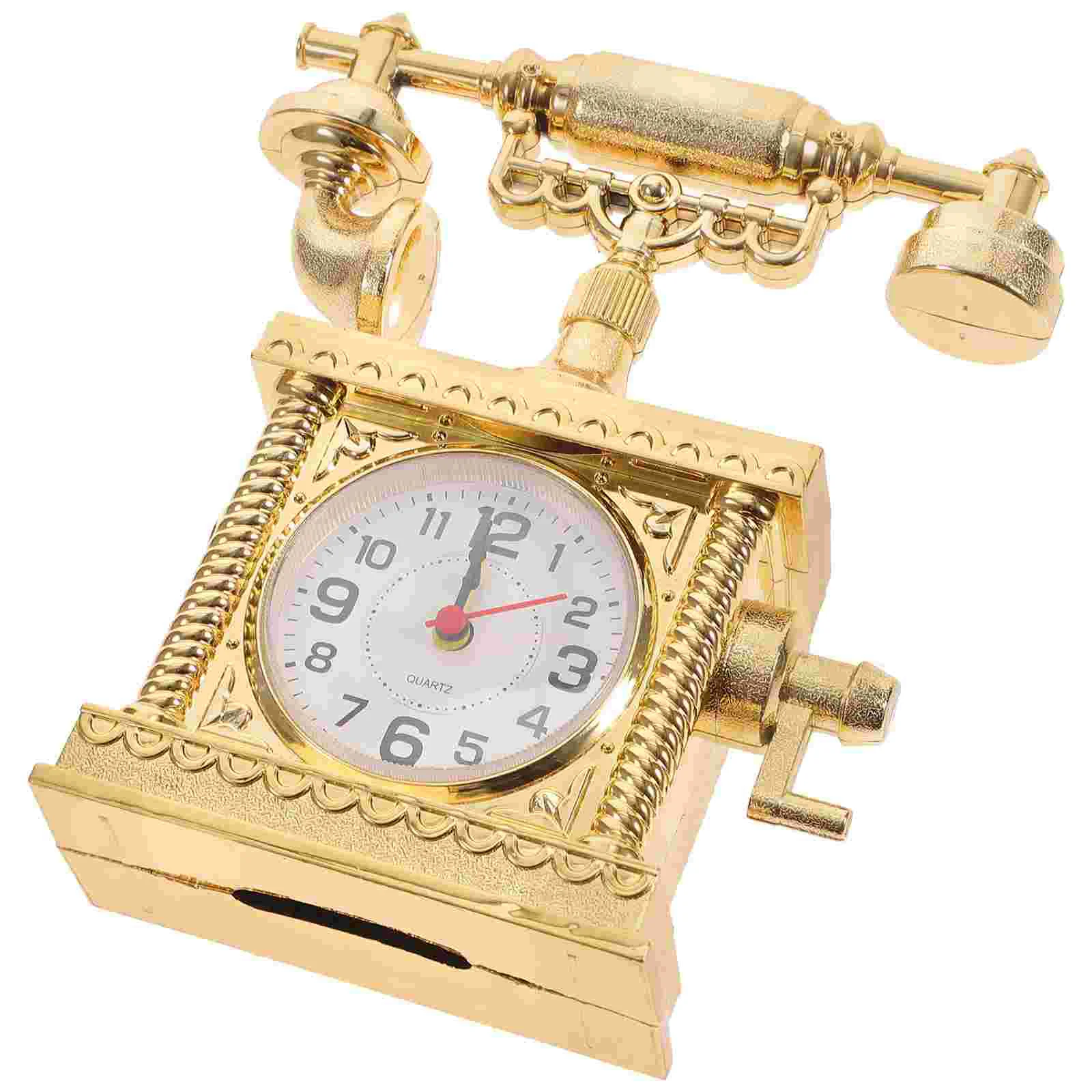 

Telephone Alarm Clock Mini Desktop Tabletop Phones for Bedroom Kids Decorative Vintage