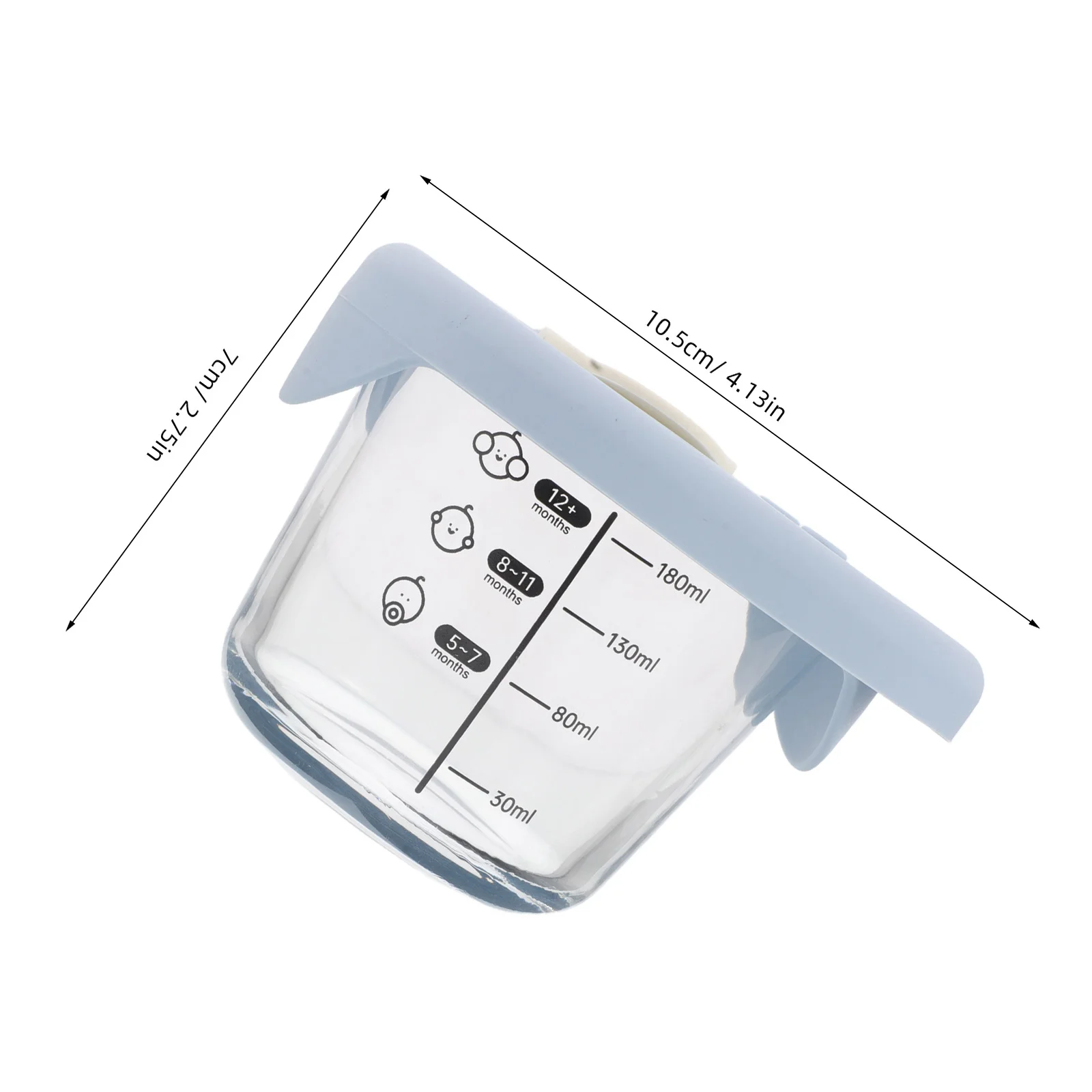 2 قطعة وعاء طعام تكميلي للأطفال حاويات زجاجية 6 أونصة 180 مللي فريزر مانع للتسرب صديق للتكديس أطباق مستديرة للرضع