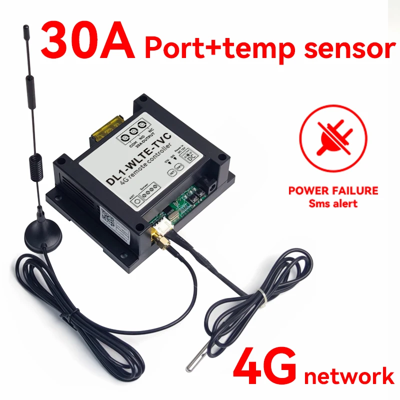 DL1-WLTE TVC Smart 4G LTE Controller 30A SMS Temperature Humidity Control Gate Garage Door Opener Automatic Power Failure Alarm