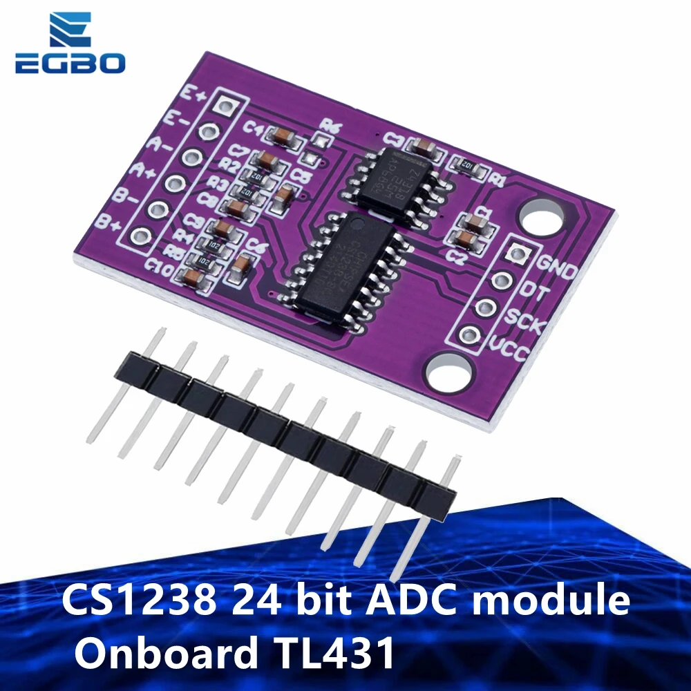 CS1238 24 bit ADC module Onboard TL431 external reference chip dual channel weighing sensing