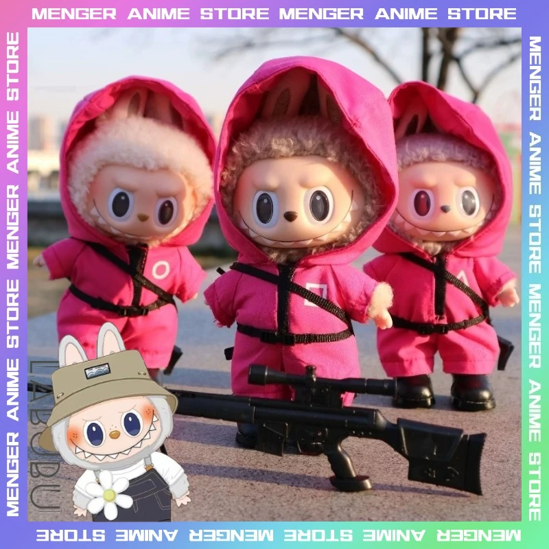 

Labubu Cosplay Suits Seafood Game Theme Clothes Participants Organizer Green Pink Casual Outfits Plush Doll Toy Accessories Gift