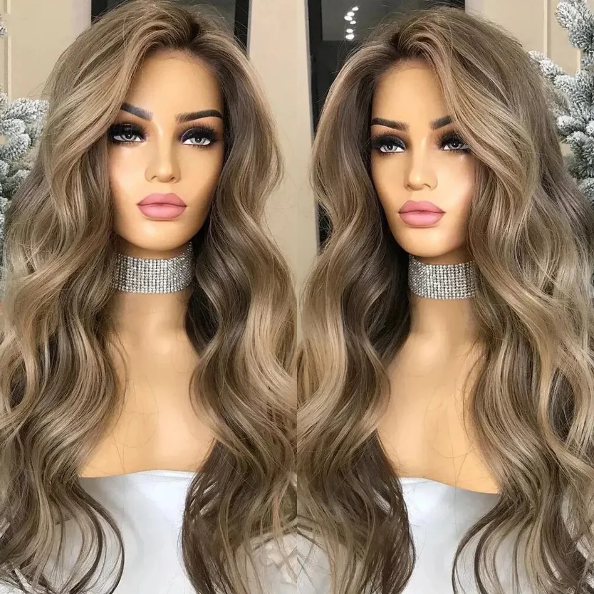 المرأة شعر مستعار الجسم موجة الكرمل البني الاصطناعية الدانتيل الباروكات الأمامية مع جذور داكنة جميلة غلويليس 13*4 HD الدانتيل الشفاف الباروكات #5