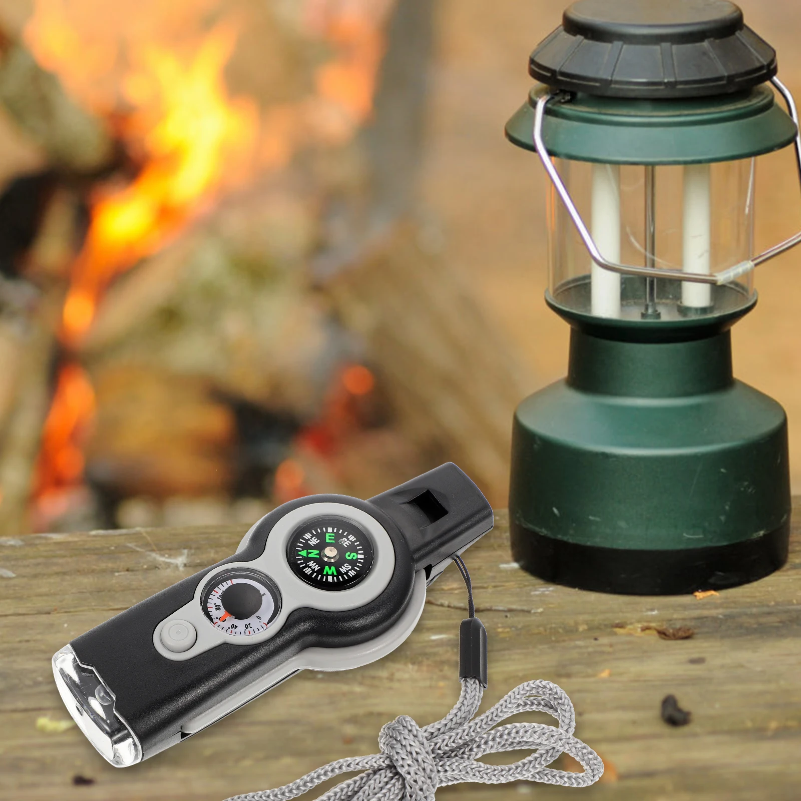 

Survival Whistle Compass Outdoor Life Saving Emergency Multi-functional Whistles Camping Thermometer ABS Material Loud Tone Good