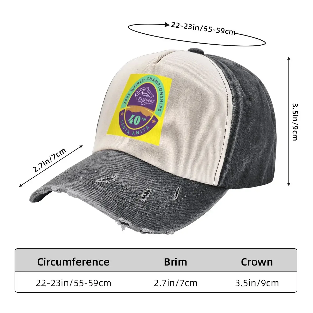 Breeders cup 2023 Championchips 40e Santa Anita Baseball Cap Ball Cap Strand Anime Hoed grappige hoed Dames Strandvizier Heren