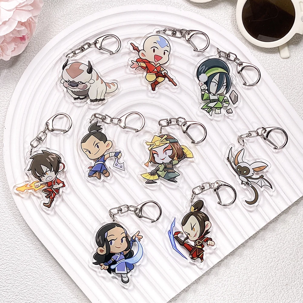 1/9Pcs Cartoon Avatar: The Last Airbender Acrylic Keychain Bag Charms Accessories Backpack Key Holder Keyring Fans Friends Gifts