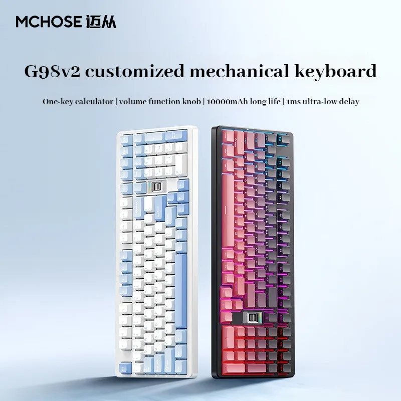 

Механическая клавиатура MCHOSE G98 V2, беспроводная прокладка, игровая клавиатура для киберспорта с возможностью горячей замены, 100 клавиш для Windows MACOS