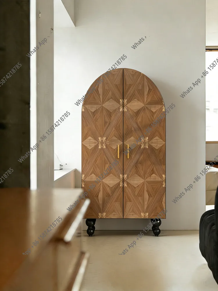 American vintage double door complete wardrobe bedroom solid wood customizable entrance storage cabinet without installation dec