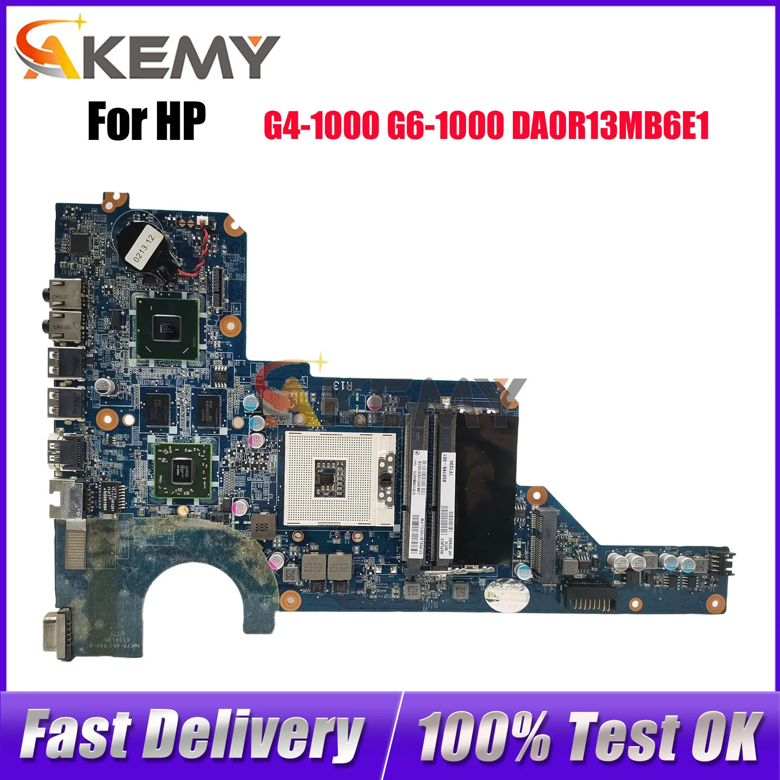

DA0R13MB6E1 для ноутбука HP Pavilion G4-1000 G6 G7, материнская плата с HM65 DDR3 650199-001 636375-001, 100% полностью протестировано