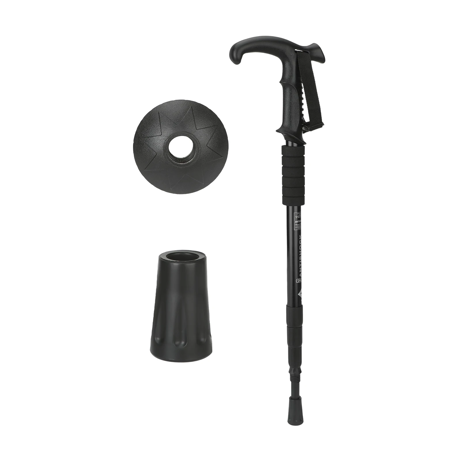 4 أقسام تلسكوبي Alpenstock المحمولة خفيفة آل سبيكة الرحلات القطب التخييم التنزه تسلق التزلج المضادة للانزلاق العكاز 1.1 متر