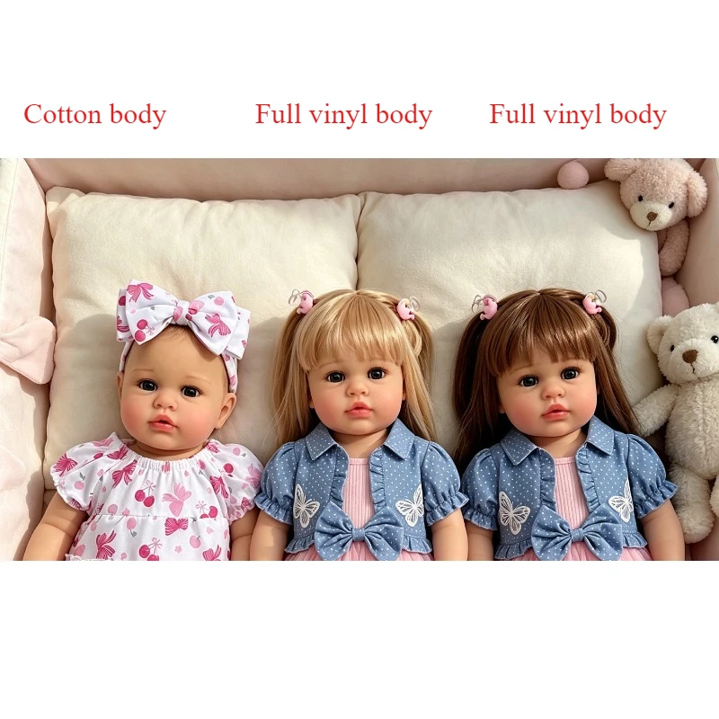 55cm Newborn Baby Lifelike Girl Doll Ellie Awake Reborn Baby Size 3D Skin Visible Veins Collectible Art Doll