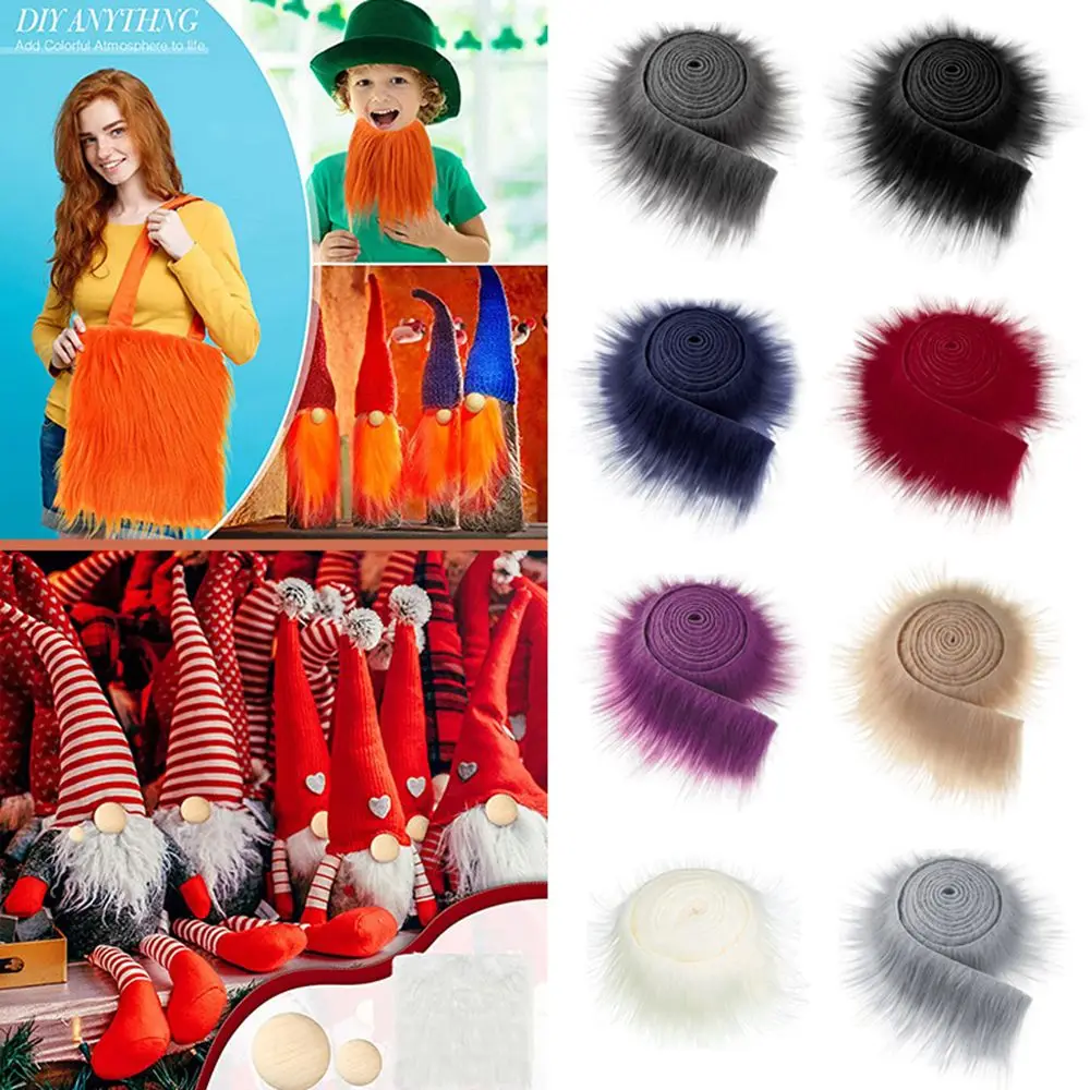 Crafts Winter Costume Fluffy Soft Apparel Sewing Long  Fur Fabric  Fur Stripe Faux Fur Ribbon Tapes Trim Fabric Roll