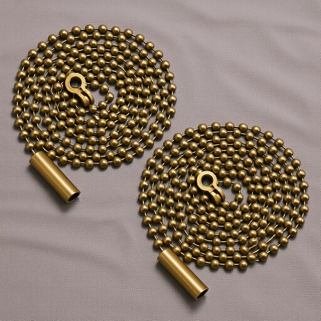 

2pcs Beaded Pull Chain Bronze For Ceiling Fan Wall Lamp Light Fixture Replacement Parts Chain Extender Connector Lamp