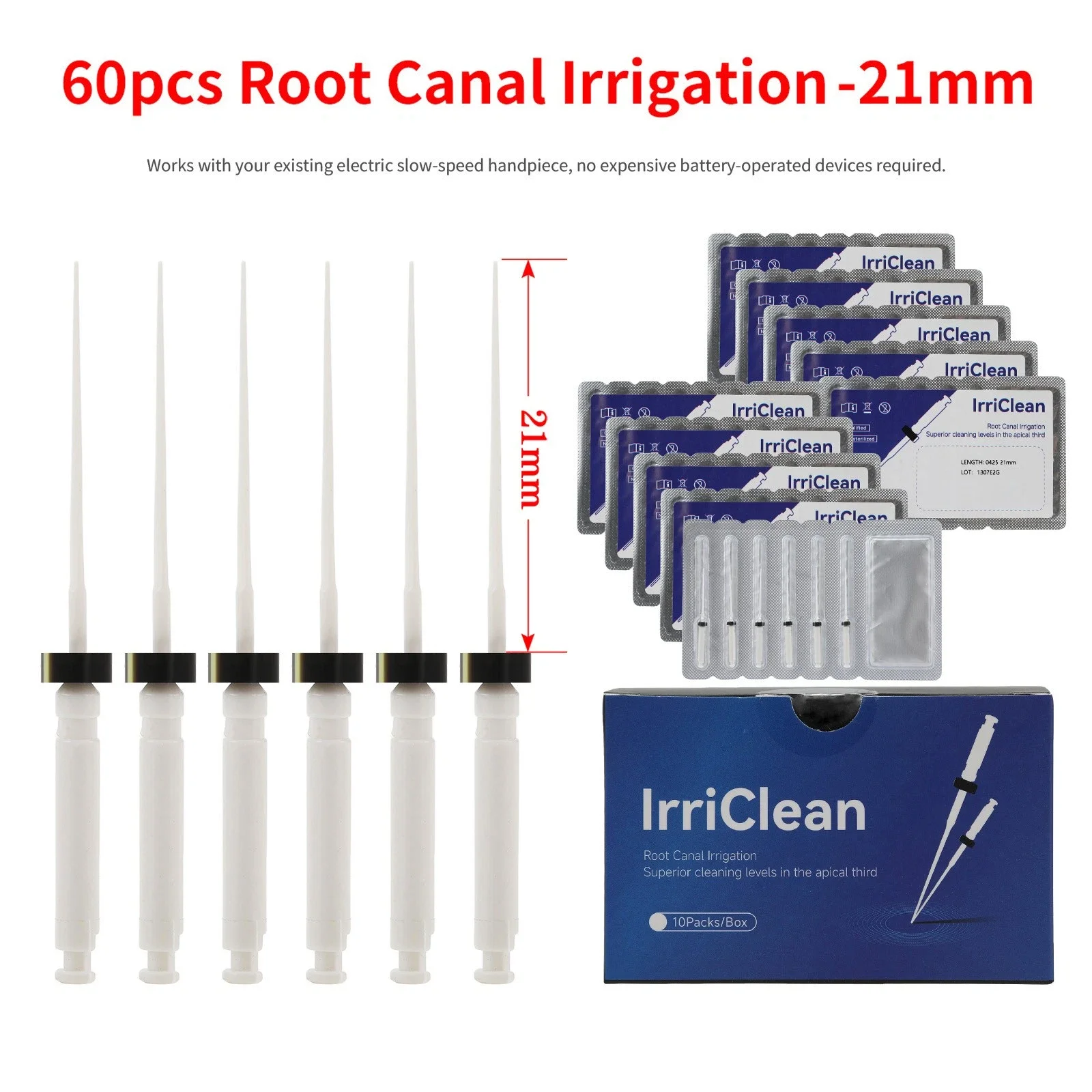 

60PCS Dental Endodontic Finishing Files 21mm Taper Endo Files for Root Canal Cleaning